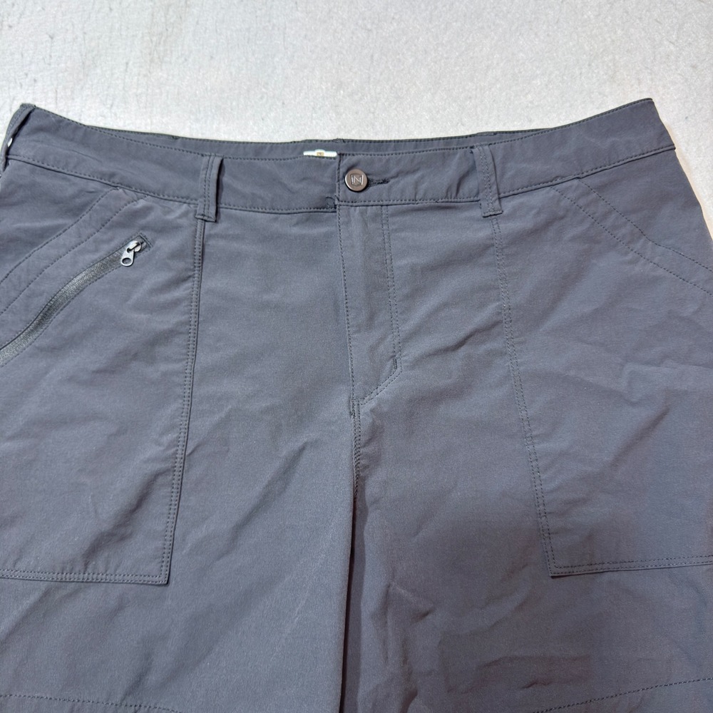 Title Nine Hiking Shorts Womens 14 Charcoal Gray Stretch Technical Cargo Utility